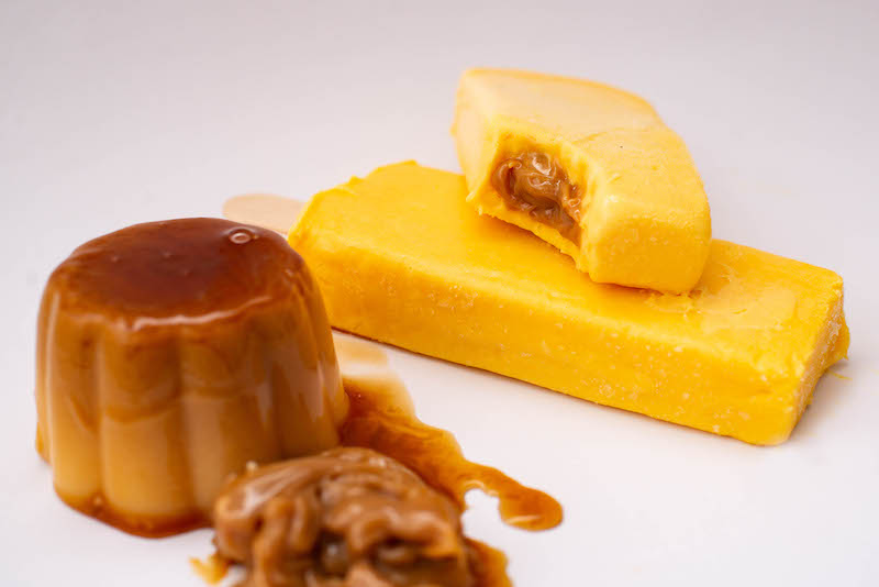 Flan con dulce de leche. 